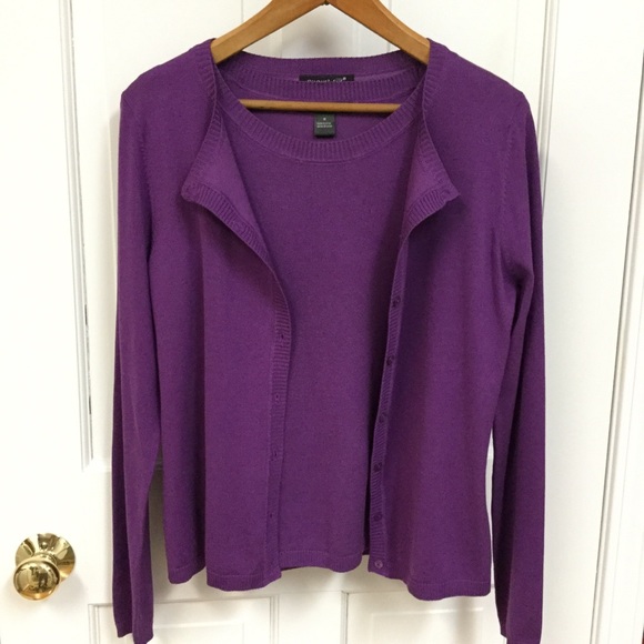 August Silk Silk Blend Twin Sweater Set 